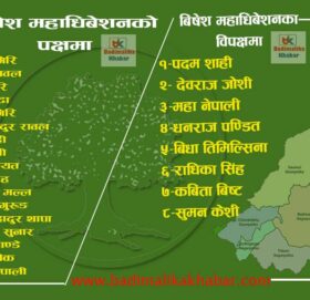 बाजुरा काग्रेस महाधिवेशन प्रतिनिधि : २५ जना मध्ये १७ जना विशेष महाधिवेशन पक्षमा ८ जना विपक्षमा
