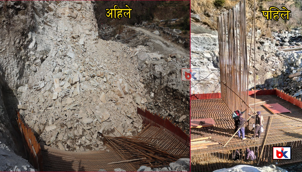 बडीमालिका–७ रजातोलीमा निर्माणाधीन पुल पहिरोले पुरियो, ६५ लाख बराबरको क्षति