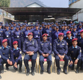 ४० दिन निर्वाचन सुरक्षामा सेवा गरेका निर्वाचन प्रहरीको बिदाई