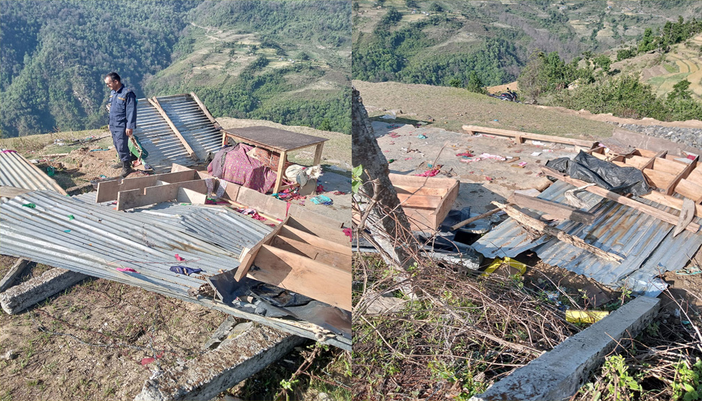 खप्तड छेडेदह १ मा हावाहुरीबाट एक पसलमा क्षति