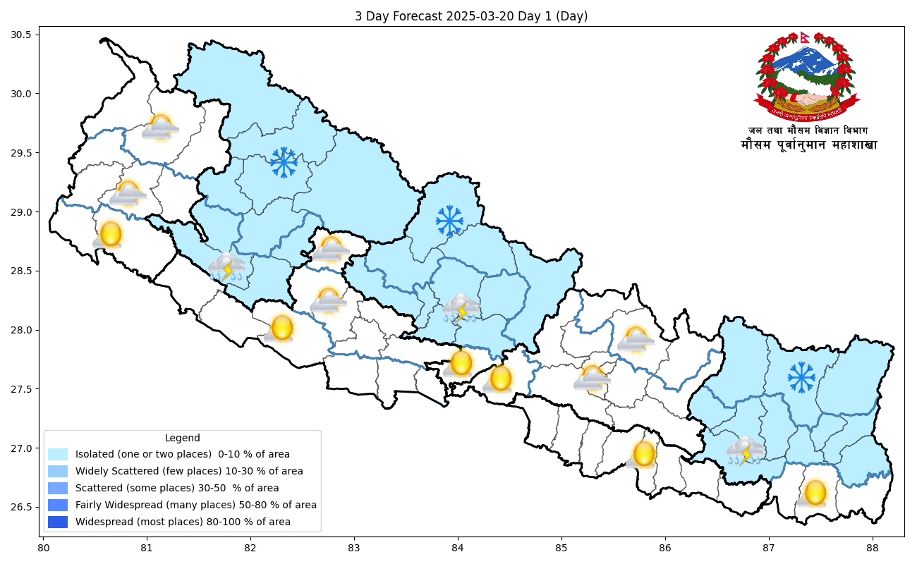 आजको मौसमः केही स्थानमा हल्का वर्षा, सुदूरपश्चिम र लुम्बिनीमा तापक्रम बढ्ने